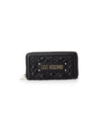 Love Moschino Logo Plaque Zip Around Wallet Black - Princess Attitude