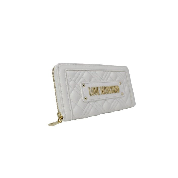 Love Moschino Love Quilted Zip Around Wallet White - Princess Attitude