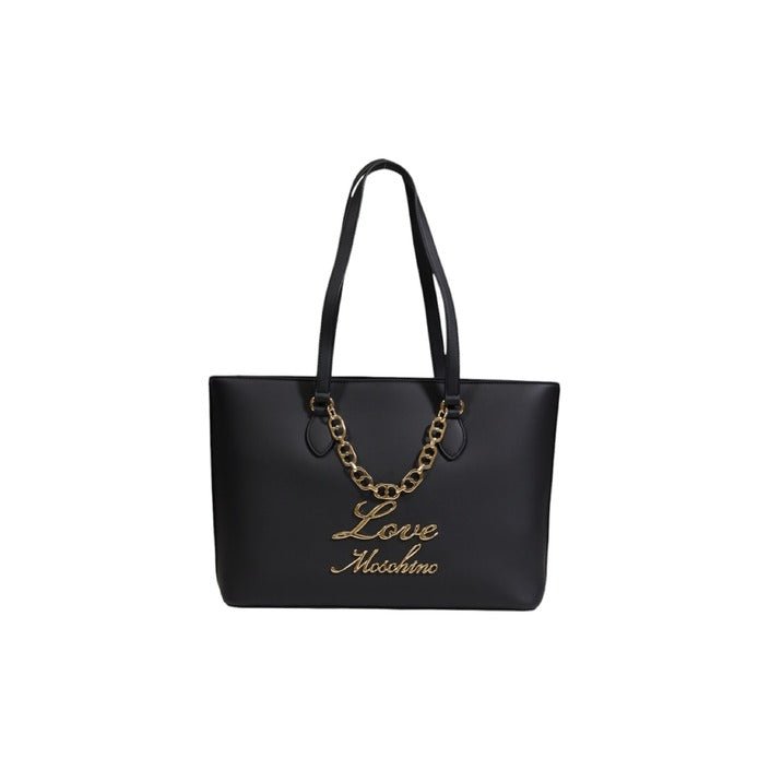 Love Moschino Lovely Chain Shopper Tote Bag Black - Princess Attitude