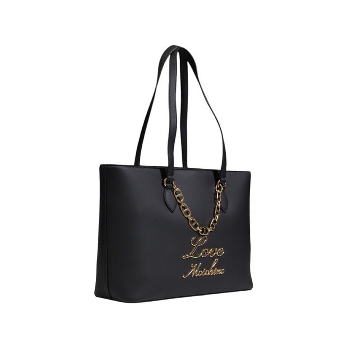 Love Moschino Lovely Chain Shopper Tote Bag Black - Princess Attitude