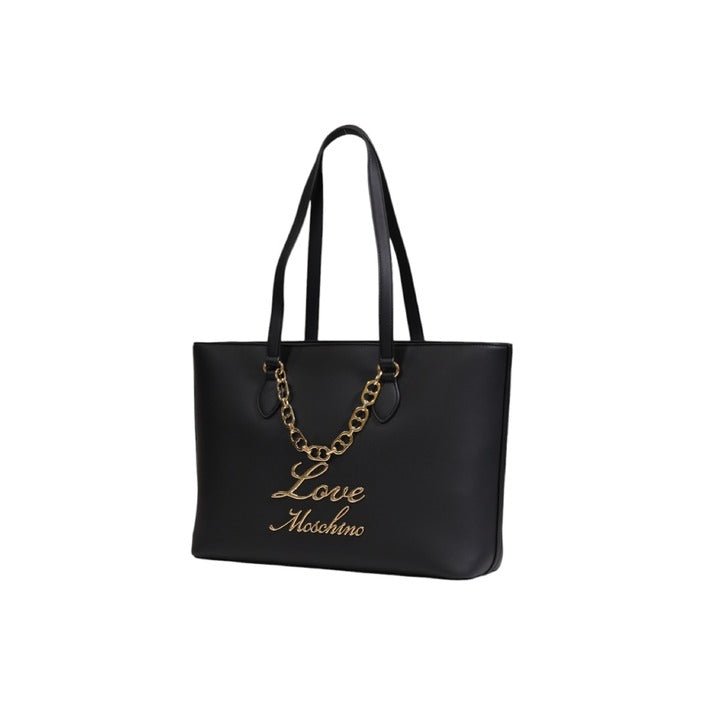 Love Moschino Lovely Chain Shopper Tote Bag Black - Princess Attitude