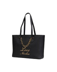 Love Moschino Lovely Chain Shopper Tote Bag Black - Princess Attitude