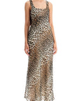 Ganni - Maxi Chiffon Animal Print Dress