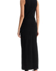 Toteme - Maxi Dress In Black Wool With Cowl Neck Sleeveless