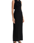 Toteme - Maxi Dress In Black Wool With Cowl Neck Sleeveless