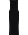 Toteme - Maxi Dress In Black Wool With Cowl Neck Sleeveless