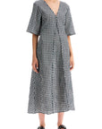 Ganni - Midi Seersucker Check Dress