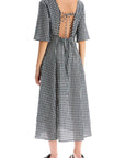 Ganni - Midi Seersucker Check Dress