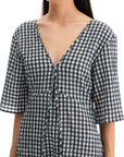 Ganni - Midi Seersucker Check Dress