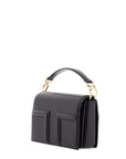 Toteme - Mini T-Flap Bag In Black Calfskin With Adjustable Strap