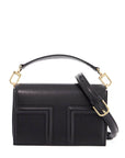 Toteme - Mini T-Flap Bag In Black Calfskin With Adjustable Strap