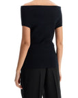 Toteme - Off-Shoulder Double-Knit Top In Black Viscose