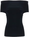 Toteme - Off-Shoulder Double-Knit Top In Black Viscose