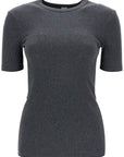 Toteme - Organic Cotton Ribbed Sweater In Charcoal Melange With Wide Neckline