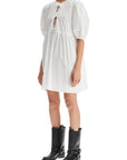 Ganni - Organic Cotton Tie String Mini Dress