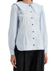 Ganni - Poplin Shirt With Oversized Collar