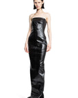 Rick Owens - Porterville Bustier Gown In Coated Stretch Denim