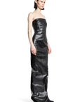 Rick Owens - Porterville Bustier Gown In Coated Stretch Denim