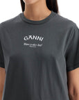 Ganni - Printed Relaxed Fit T-Shirt