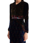 Saloni - "Printed Velvet Claudia Dress For