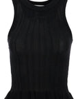 Ganni - Ribbed Knit Tank Top With Spaghetti Straps