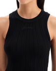 Ganni - Ribbed Knit Tank Top With Spaghetti Straps