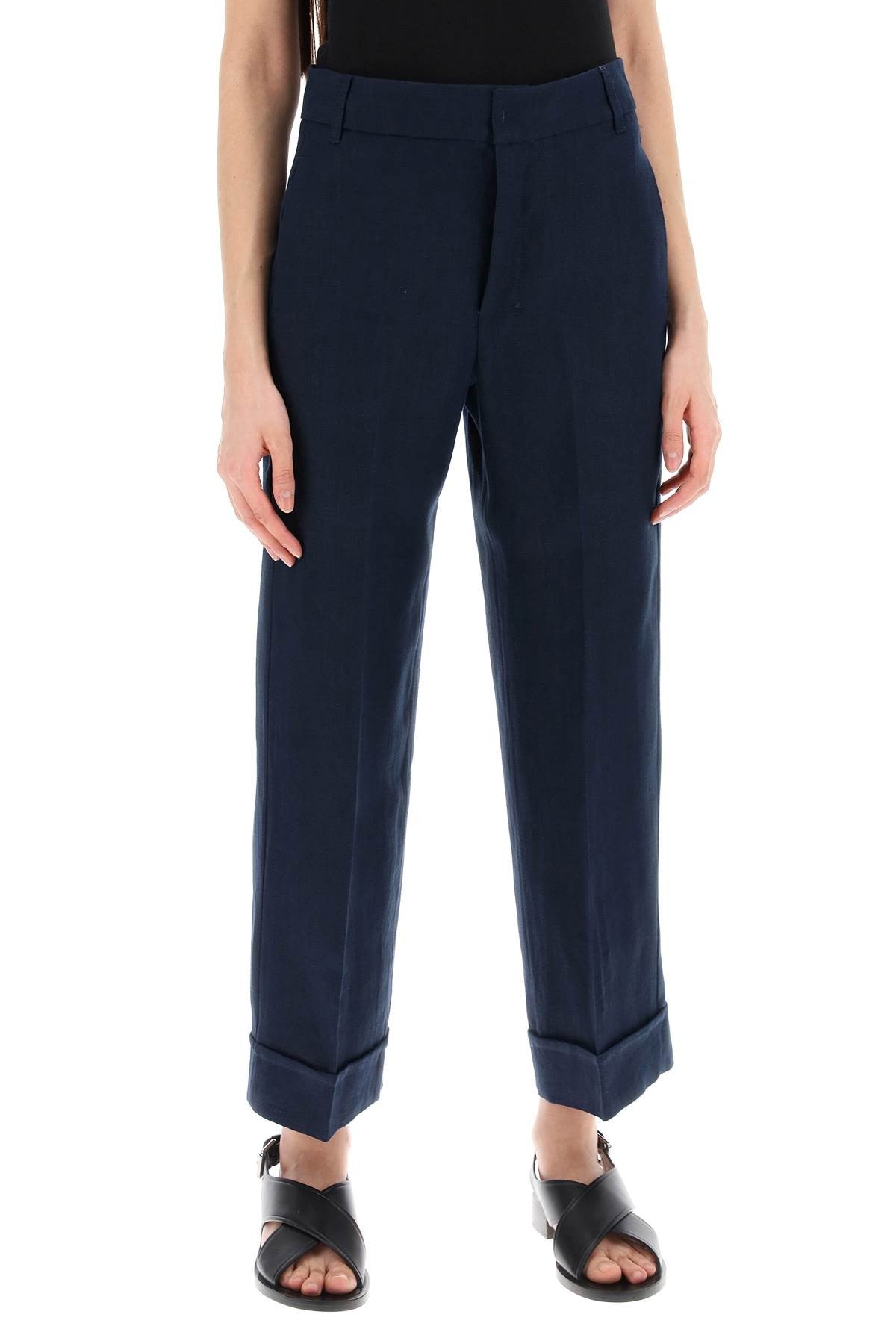 'S Max Mara - Linen Cigarette Pants In Salix Style - Princess Attitude