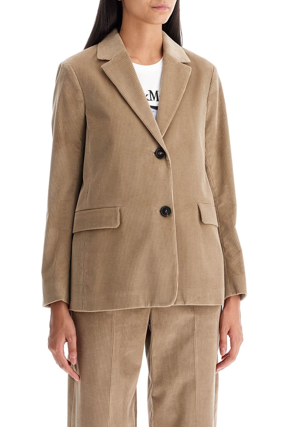 'S Max Mara - Single - Breasted Corduroy Jacket With - Princess Attitude