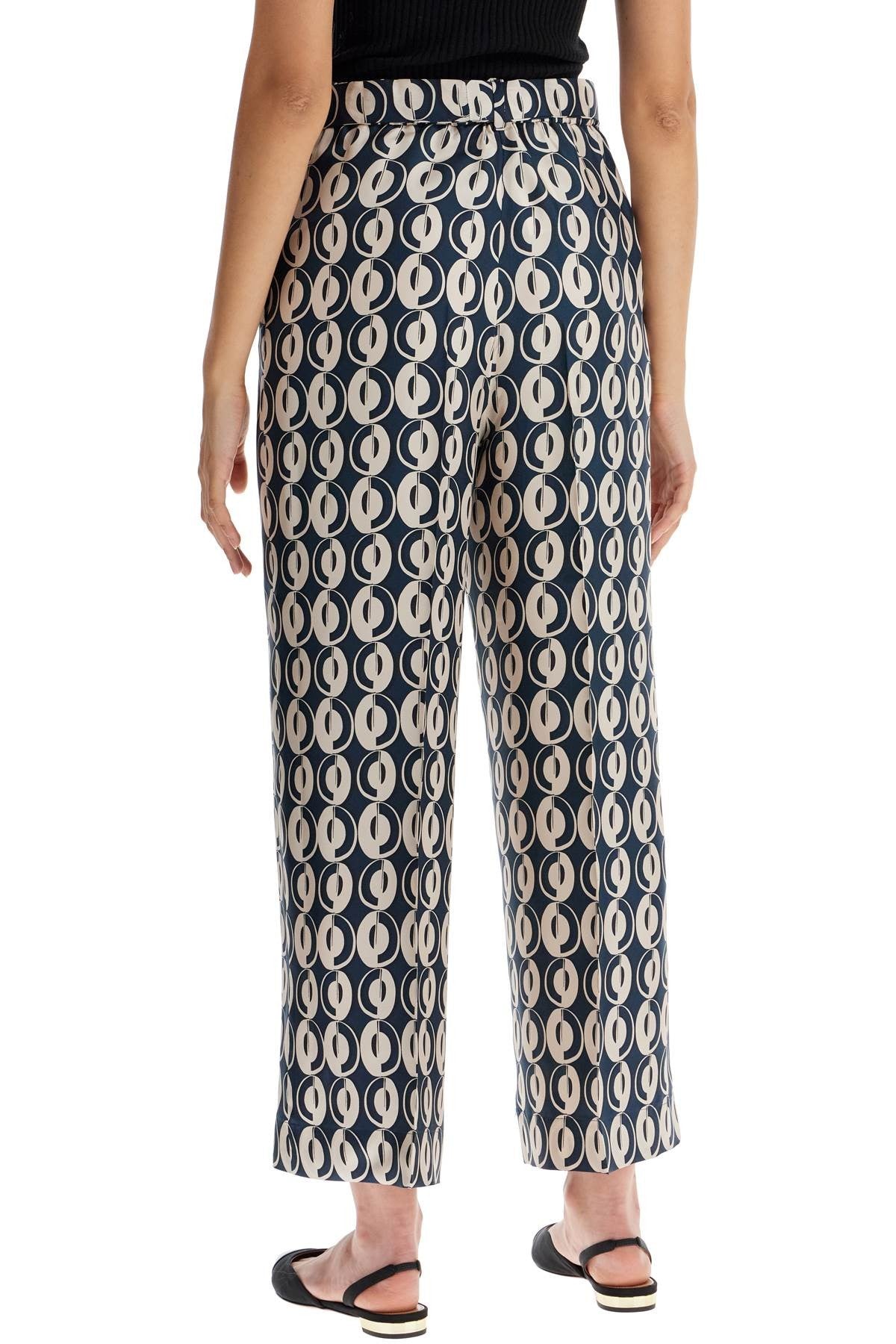 'S Max Mara - Timeb Cropped Pants In Printed Silk - Princess Attitude