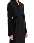 Toteme - Single-Breasted Blazer With Belt Black Loose Fit