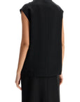 Toteme - Sleeveless Black Funnel Neck Top