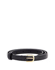 Toteme - Slim Black Calfskin Belt With Adjustable Gold Buckle