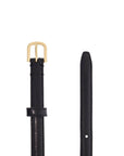 Toteme - Slim Black Calfskin Belt With Adjustable Gold Buckle