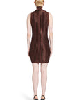 Tom Ford - Slinky Viscose And Wool Metal Rib Mini Dress