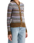 Ganni - Soft Striped Cardigan With Fluffy