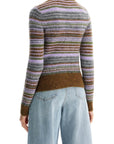 Ganni - Soft Striped Cardigan With Fluffy