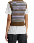 Ganni - 'Soft Striped Knit Vest With A Comfortable