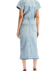 Ganni - Stretch Denim Midi Dress In 8