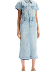 Ganni - Stretch Denim Midi Dress In 8