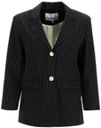 Ganni - Striped Boxy Blazer