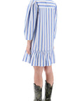 Ganni - Striped Dress With Ruffles.