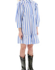 Ganni - Striped Dress With Ruffles.