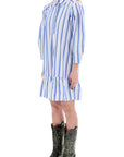 Ganni - Striped Dress With Ruffles.