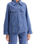 Ganni - "Striped Overdyed Denim Jacket