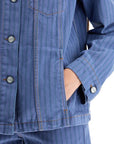 Ganni - "Striped Overdyed Denim Jacket