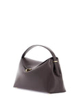 Toteme - T-Lock Brown Structured Calfskin Handbag With Shoulder Strap