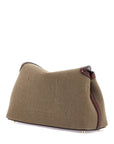 Toteme - T-Lock Clutch In Khaki Canvas With Leather Details And Gold Closure