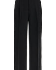 Toteme - Tailored High-Waisted Wide-Leg Pants Black Sustainable Materials