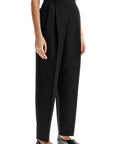 Toteme - Tailored High-Waisted Wide-Leg Pants Black Sustainable Materials