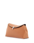 Toteme - Tan Leather Clutch With T-Lock Closure And Adjustable Shoulder Strap